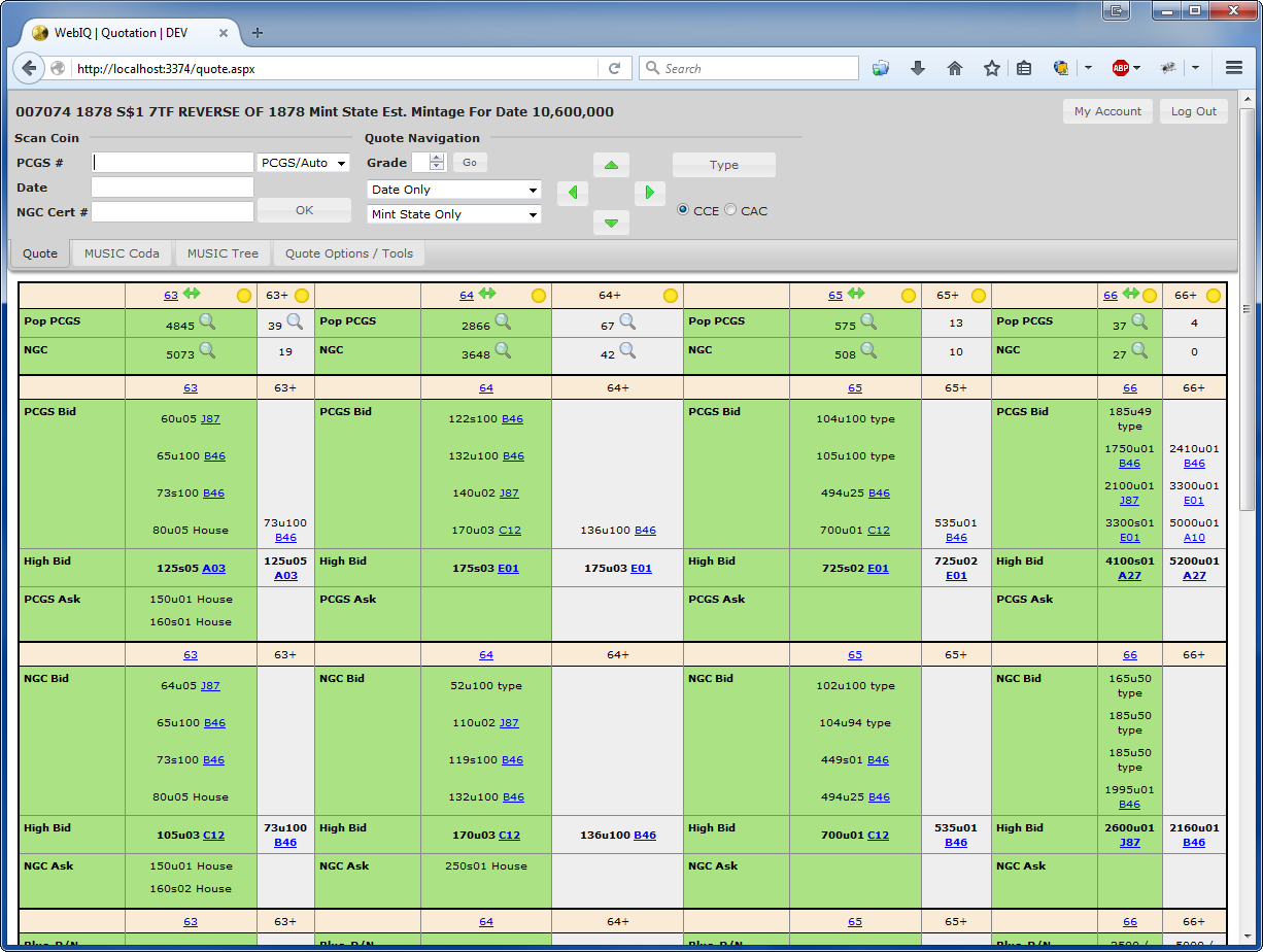 Vega Development-Custom web application for Collectors Universe